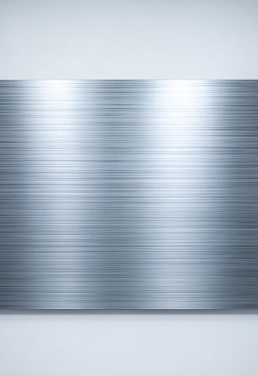 Brushed aluminum panel abstract wall art, cool silver reflections