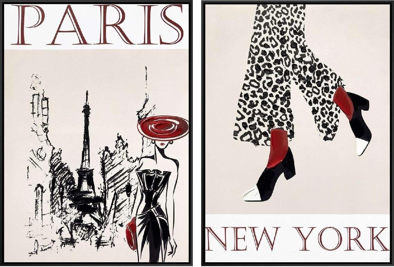 City Fashion Duo — Paris & New York fashion illustration pair