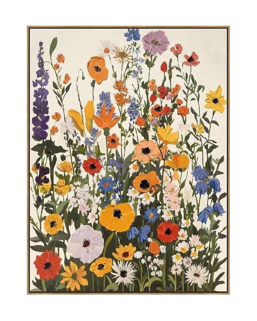 Garden Medley — colourful cottage-garden bouquet, hand-painted