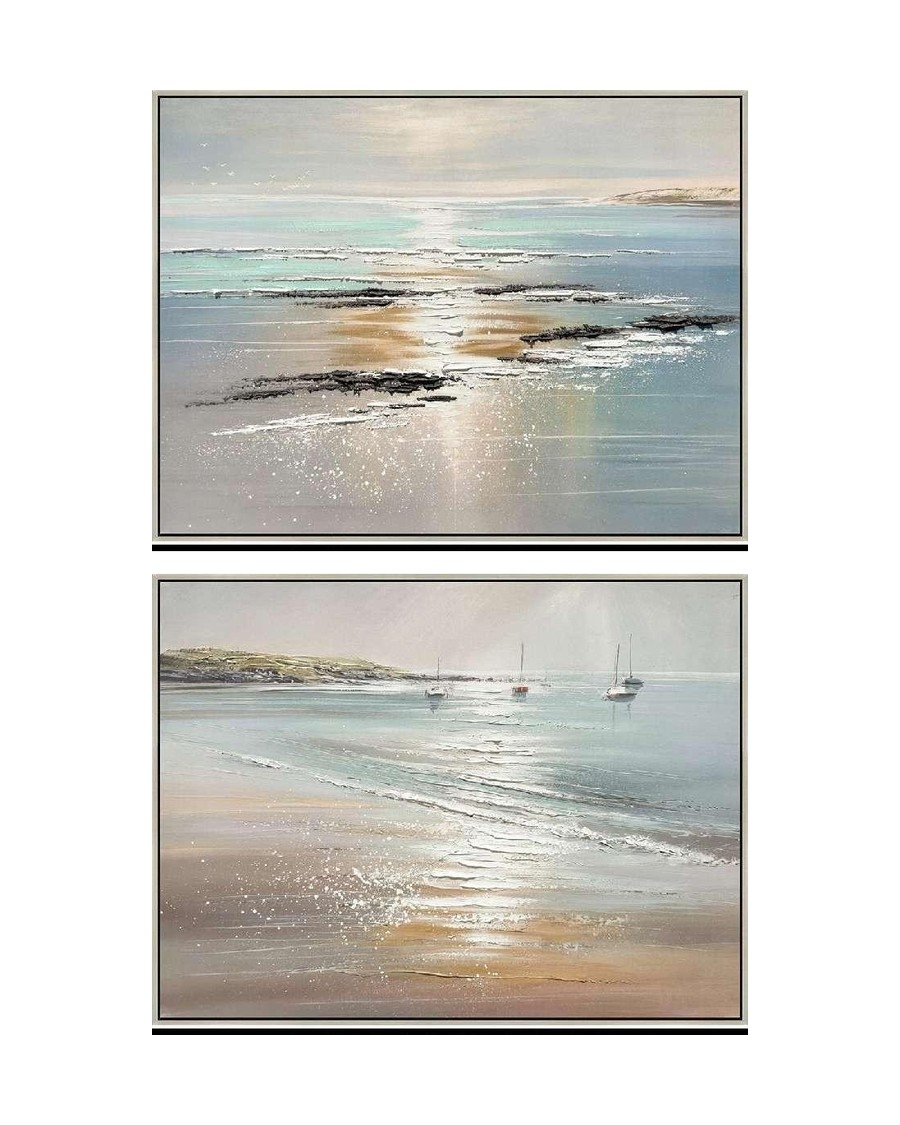 Low Tide Duo — paired coastal shore studies, set of 2