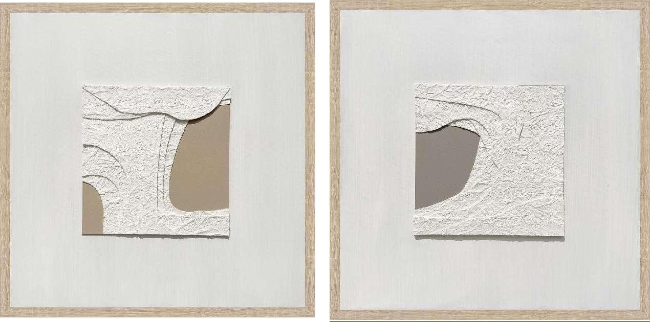 Paper Relief Duo — eco paper 3D relief pair, recycled media